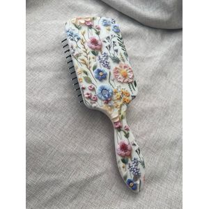 HipByLynn - Haarborstel meisjes - Haarborstel vrouwen - Haarborstel bloemen - Haaraccessoires
