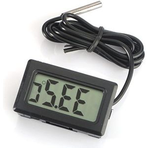 Digitale LCD-thermometer met externe sonde voor koelkast vriezer aquarium zwart