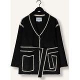 Minus - Clara Belt Jacket - Leren Jas - Donkergrijs