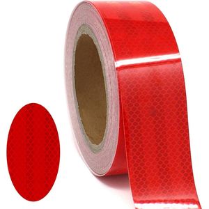 Reflecterend plakband 10 m x 5 cm - Hoge intensiteit - Zelfklevend reflectorband - Waterdicht - Voor fiets voertuigen auto's - Rood .