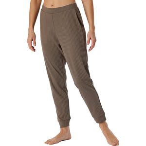 SCHIESSER Mix+Relax loungebroek lang - dames broek lange interlock biokatoen boorden taupe - Maat: 42