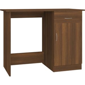 vidaXL Bureau 100x50x76 cm Bruin Eikenhout Bureau - Houten Bureau - Schrijfbureau - Home Office - Werkblad