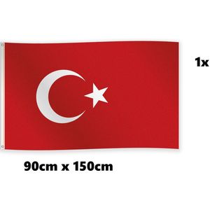 Vlag Turkije 90cm x 150cm - Landen Turks national EK WK voetbal hockey sport festival thema feest