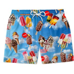 Zwembroek heren - Zwemshort - Foute party outfit - Mannen - Met ijsjes print - Maat XL