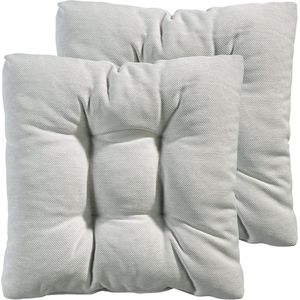 Stoelkussen 40x40x6 cm Set van 2 - Cozy White - Comfortabele Zitkussens