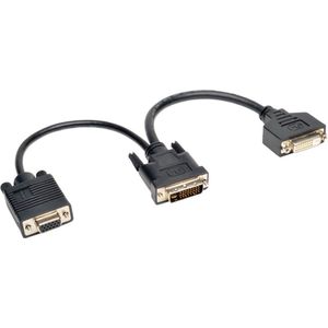 Tripp-Lite P564-06N-DV DVI Y Splitter Cable, Digital and VGA Monitors (DVI-I M to DVI-D F and HD15 F) 6-in. TrippLite