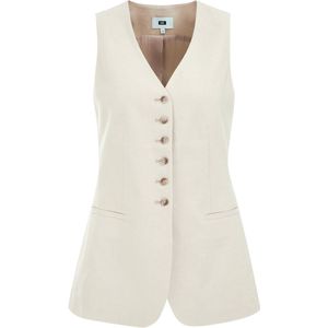 WE Fashion Dames gilet van linnenmix