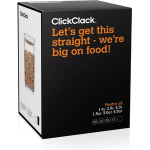 ClickClack Vershoudbox Pantry Cube - Set van 3 Stuks - Wit
