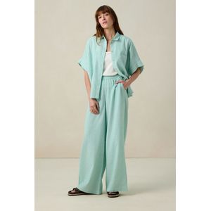 Sissy-Boy - High Waist Wide Leg Broek - Groen Gestreept