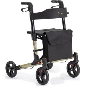 MultiMotion Double Lichtgewicht rollator - Champagne - Dubbel Opvouwbaar - PU banden