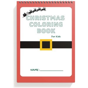 Kerst Kleurboek - Kinderen - A5 - 21x14.8cm - 30 kleurplaatjes - spiraalgebonden - 80 gms papier