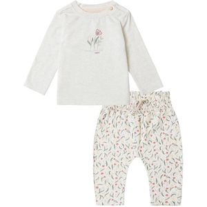 Noppies - Kledingset - 2delig - Broek Cape Coral Whitecap Gray - Shirt Charlot Oatmeal - Maat 92