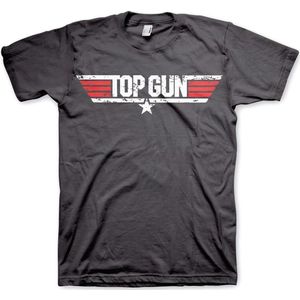 Top Gun Distressed Logo T-Shirt Dark-Grey-2XL