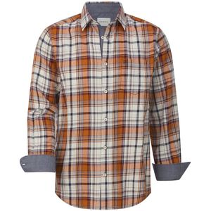 Overhemd - Donkeroranje - JALOR - Geruit
