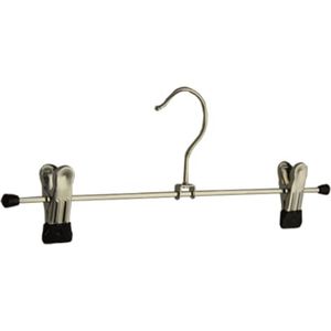 De Kledinghanger Gigant - Knijperhanger - Volwassenen - 8871 - 30 Stuks - metaal - Verchroomd - Zwart - Verschuifbare Anti-slip knijpers - 30 cm - Rokhanger - Broekhanger - Pantalonhanger - Kledinghanger - Kleerhanger (8871_00/30)