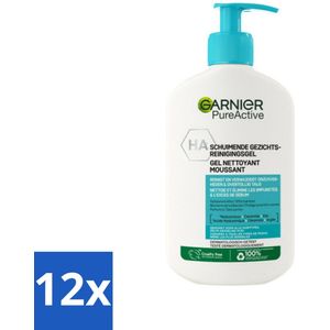 12 x Garnier - Pure Active - Gezichtsreiniger - Hydraterend - 250 ml - Gezichtsreiniger - Hydraterende Reiniger - Garnier Pure Active - Gezichtsverzorging - Gevoelige Huid