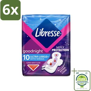 Libresse – Inlegkruisjes – Invisible Goodnight 3 mm – Nachtbescherming – 10 Inlegkruisjes - Voordeelverpakking - 6 stuks - Nachtbescherming - Inlegkruis