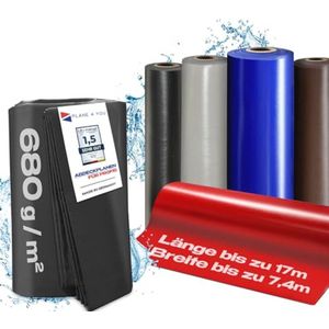 Waterdicht afdekzeil per meter 250 cm breed, robuust PVC zeildoek met ogen