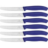 Victorinox Swiss Classic Tafelmessenset - 6-delig - Blauw - Gekarteld