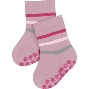 FALKE Multi Stripe knuffelzacht pluche duurzaam katoen huissokken babysokjes meisjes jongens roze - Maat 62-68