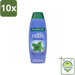 10 x Palmolive Shampoo Anti-Roos 350 ml - Grootverpakking - Anti-Roos Shampoo - Roos Shampoo - Hoofdhuidverzorging - Wilde Munt Shampoo - Verfrissende Shampoo