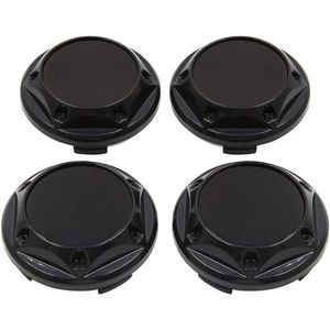 Wieldoppen met 68 mm diameter en 4 klemmen in het zwart. Geschikt voor verschillende voertuigen.
