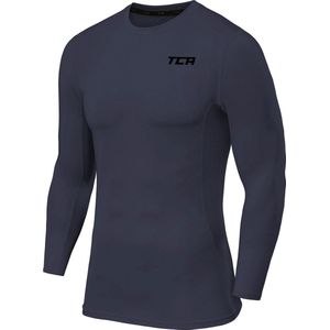 TCA Mannen Pro Performance Lange Mouw Hardloop Compressie Basislaag Top - Donkergrijs, S