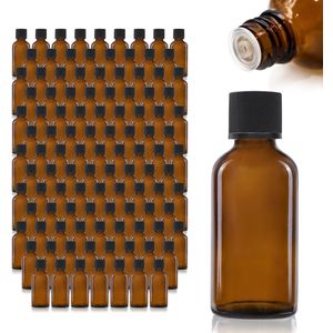 Oputec 143 x 30ml druppelflesjes – bruine apothekersflesjes met druppelinzet – lekvrij & kindveilig