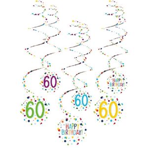 Amscan Spiraalslingers 60 Confetti Birthday 61 Cm Papier 6 Stuks