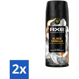2 x AXE - Deodorant Spray - Black Vanilla - Zoet & Kruidig - Verzorgend - 150 ml - AXE Deodorant - Black Vanilla - Mannelijke Geur - Zoete Geur - Kruidige Geur