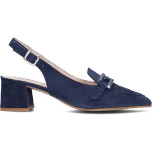 Stefano Lauran Dames Pumps / Damesschoenen - Suède - Geen hoogte 2 cm cm - S3254 - Blauw - Maat 37