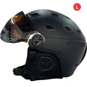 Skihelm - Met Vizier - Ski Gadgets - Dames - Heren - Wintersport - Ski - Snowboarden - Zwart - Maat L