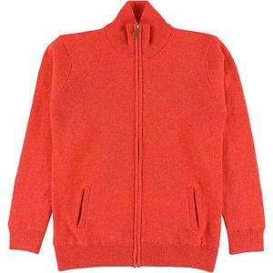 Osborne Knitwear Windstopper cardigan met rits - Dames - Lamswol - Inferno - Zwarte voering - XL