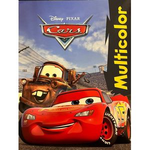 MultiColor - Kleurboek Disney Pixar Cars - Met voorbeelden in kleur - Donkere banner met gele tekst