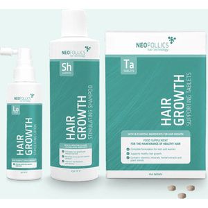 Neofollics Behandeling van matige haaruitval - Shampoo 250ml - Lotion 90ml - Tablets 100st.