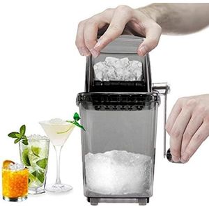 Crushed Ice Maker Handmatige ijscrusher, roestvrij staal, crushed ice machine met handslinger, ijsbreker, zomer, stroomloos, transparant, ijshakmachine, bar, keuken, ijzer, drinkaccessoires
