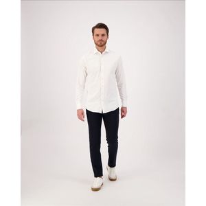 PEERS-Amsterdam - overhemd heren lange mouwen -  Wit - rek in 4 richtingen - beweegt altijd met je mee - slim fit - kreukvrij/strijvrij - maat 43 - XL