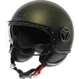 Momodesign - FGTR - Demi-Jet Helm - Matte Verf - Leer - Koolstofvezel