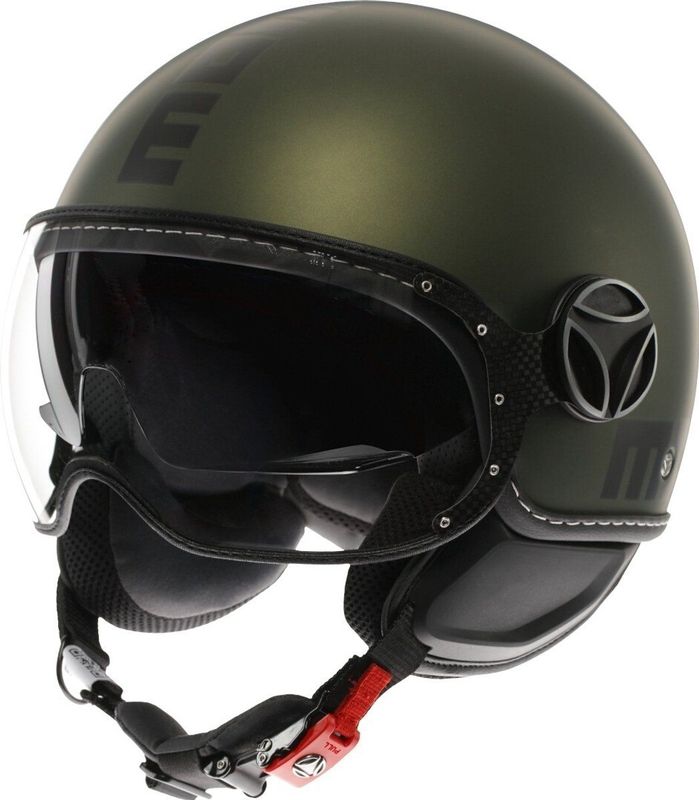 Momodesign - FGTR - Demi-Jet Helm - Matte Verf - Leer - Koolstofvezel