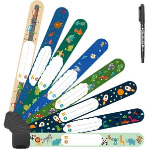 Veiligheids-ID Polsbandjes Voor Kinderen - Waterdicht, Herbruikbaar en Verstelbaar, 8 Stuks, Perfect Voor Nood Situaties