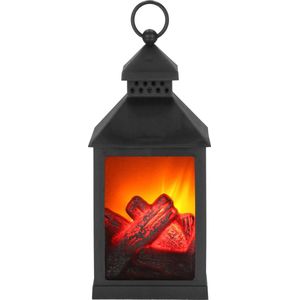 Springos Lantaarn - Vlameffect - LED - Haardlantaarn - Kunststof - 10,5x10,5x22,5 cm