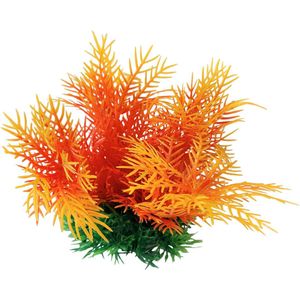 Nobleza Aquariumplant - Kunststof plant - aquariuminrichting - 13 cm - Oranje