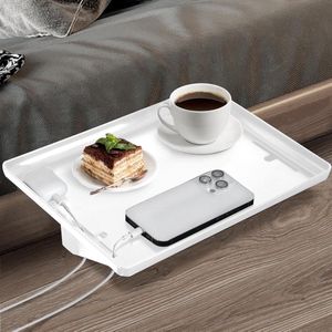 Nachtkastje rek voor stapelbed - nachtkastorganizer met gat voor hoofdtelefoonkabel, wit