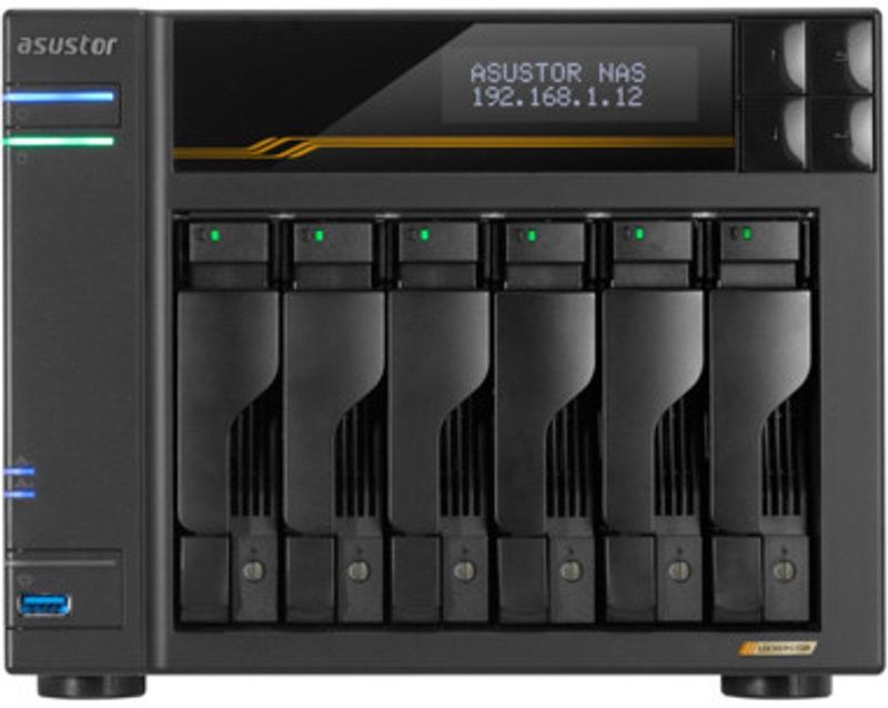 Asustor Lockerstor 6 AS6806T - NAS - Met AMD Ryzen V3C14 Quad Core Processor - 6 Schijflades