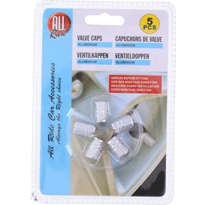 All Ride - Autoventieldop zilver hexa - Gereedschapscombiset - Thermo Kunststof Rubber (Tpr) - zilver