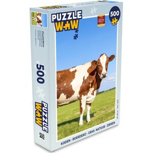 Puzzel Koeien - Boerderij - Gras- Natuur - Dieren - Legpuzzel - Puzzel 500 stukjes