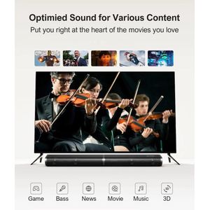 Shoppee Soundbar voor tv - Soundbar 190W 2.1 Tv Soundbar Home Theater Geluidssysteem Bluetooth Speakers - Subwoofer - Ondersteuning Optische Aux Hdmi Speaker