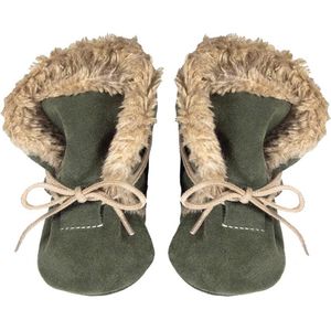 Hobea  winterslofjes suede olijfgroen