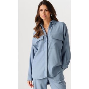 Minus - Livina Oversized Shirt - Blouse - Blauw