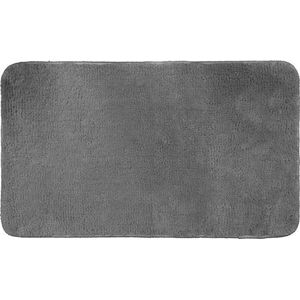 Badmat van microvezel 45 x 75 cm - Polyester - grijs - blauw - grijs Anthracite - Anthracite - SILUMEN